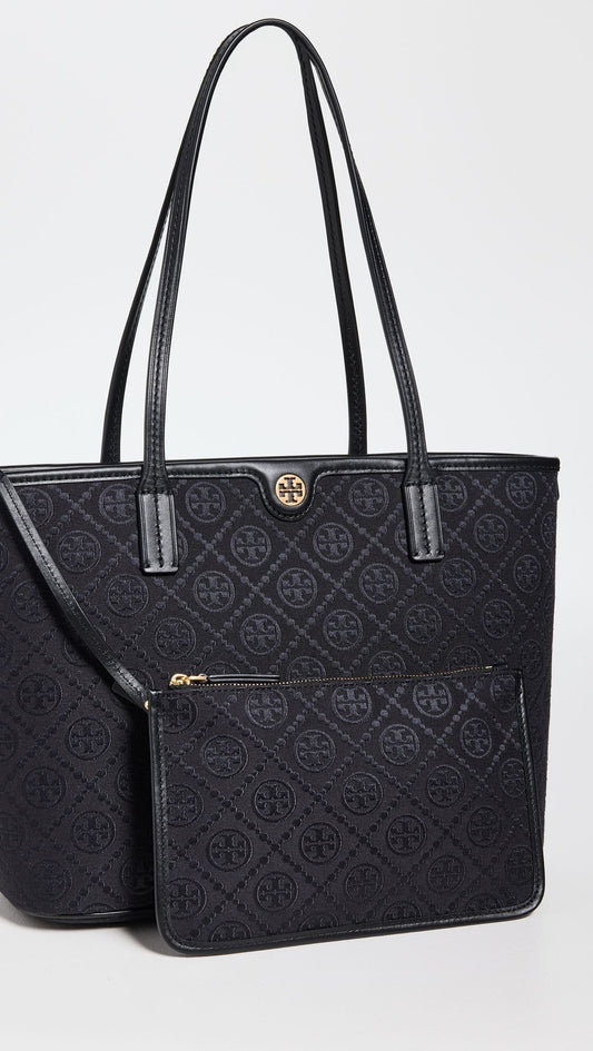 tory burch t monogram tote with og box amp dust bag amp extra pouch 1679
