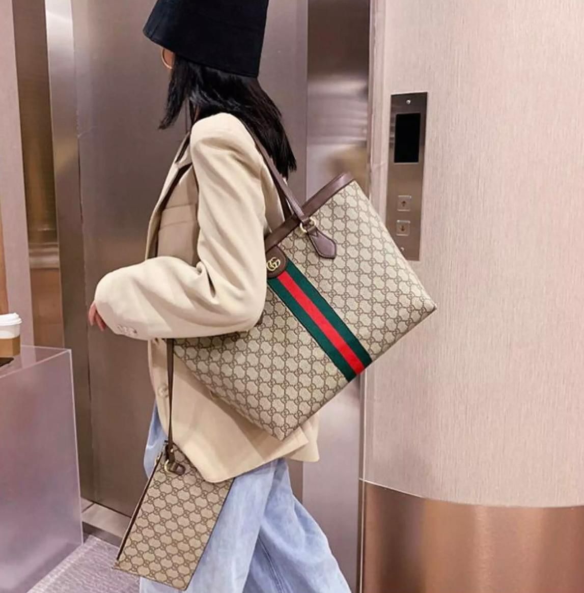 GUCCI GG OPHIDIA BAG IN BAG TOTE BAG 301