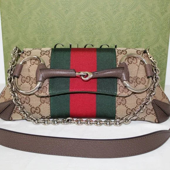 GUCCI HORSEBIT SMALL GG CANVAS SHOULDER BAG WITH MAGNETIC BOX 5315