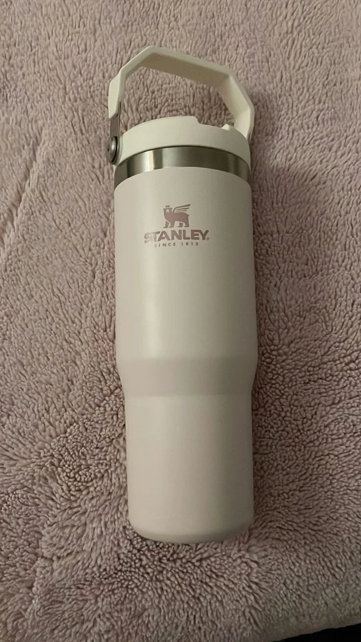 Stanley Ice-Flow Stainless Steel Tumbler with Straw – Beige