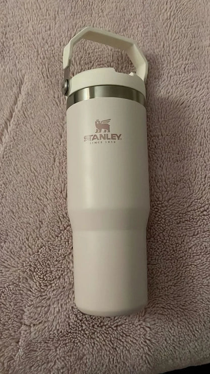 Stanley Ice-Flow Stainless Steel Tumbler with Straw – Beige