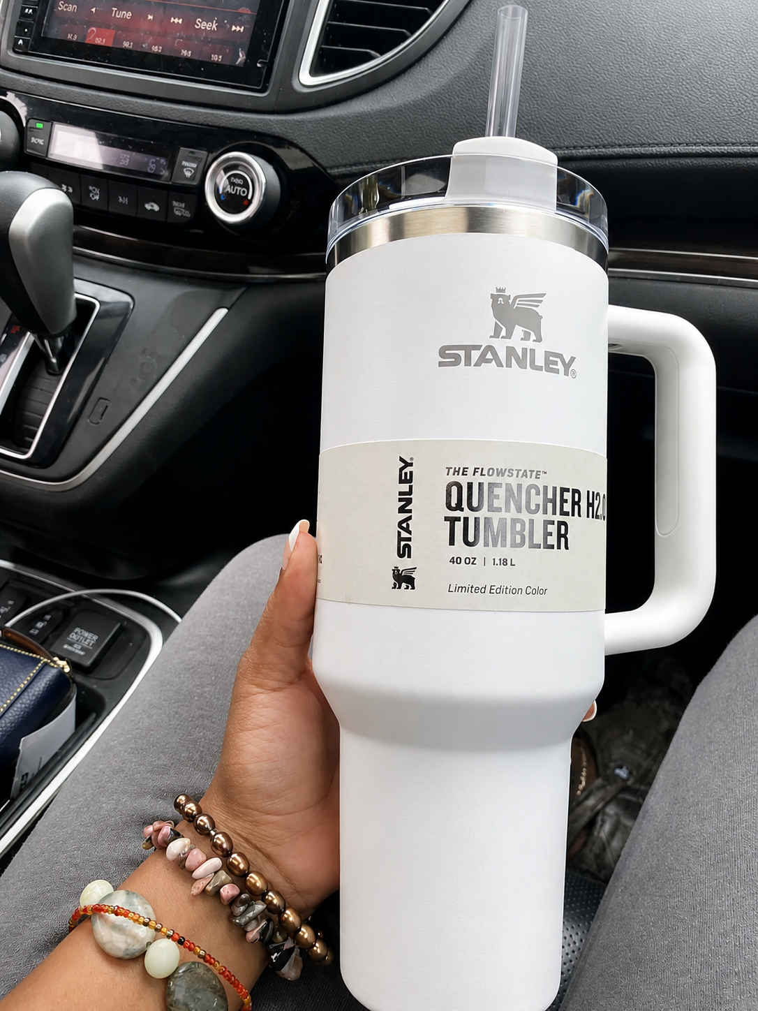 STANLEY White Single Stainless Steel Solid Double Wall Vacuum Water Bottle White