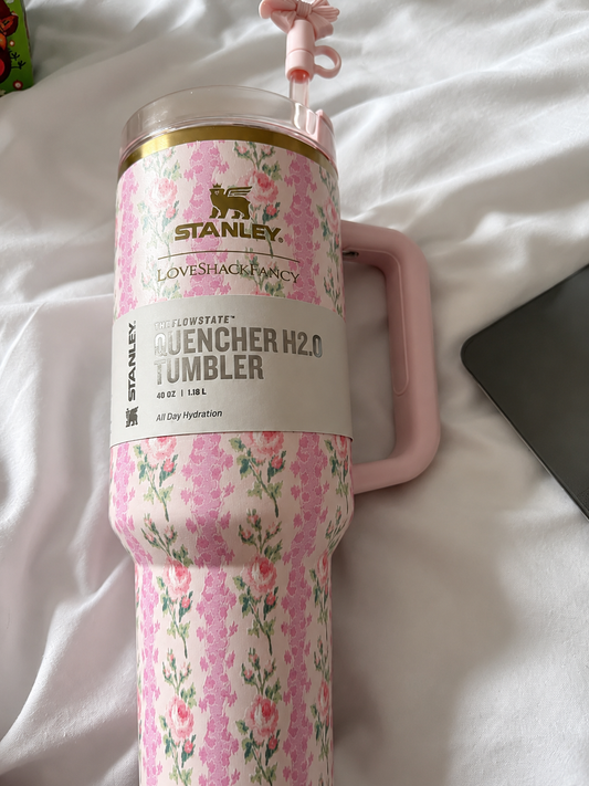 STANLEY Pink Single Stainless Steel Floral Double Wall Vacuum Water Bottle