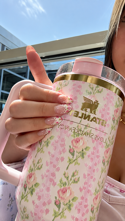 STANLEY Pink Single Stainless Steel Floral Double Wall Vacuum Water Bottle