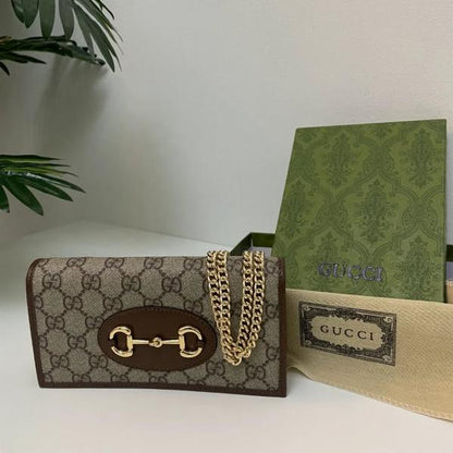 GUCCI HORSEBIT 1955 WALLET WITH CHAIN OG DOUBLE BOX & DUST BAG 621892
