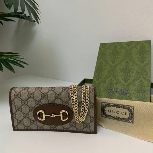 GUCCI HORSEBIT 1955 WALLET WITH CHAIN OG DOUBLE BOX & DUST BAG 621892