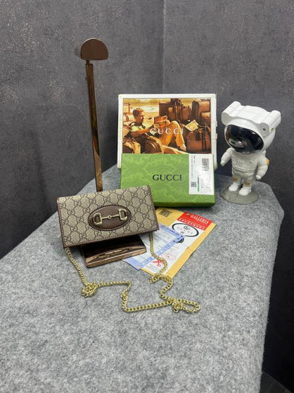 GUCCI HORSEBIT 1955 WALLET WITH CHAIN OG DOUBLE BOX & DUST BAG 621892
