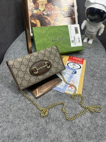 GUCCI HORSEBIT 1955 WALLET WITH CHAIN OG DOUBLE BOX & DUST BAG 621892