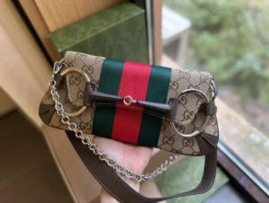 GUCCI HORSEBIT SMALL GG CANVAS SHOULDER BAG WITH MAGNETIC BOX 5315