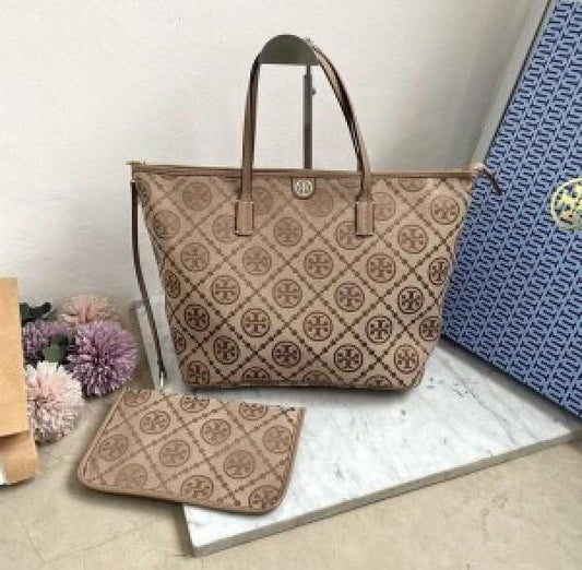tory burch t monogram tote with og box amp dust bag amp extra pouch 1580
