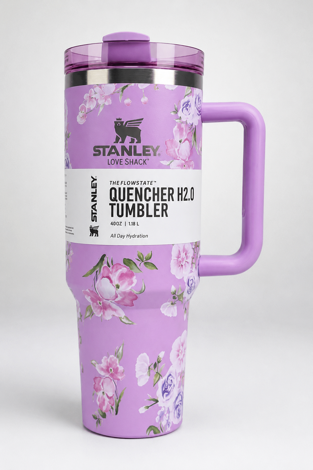 STANLEY Purple & Green Single Stainless Steel Floral Double Wall Vacuum Water Bottle