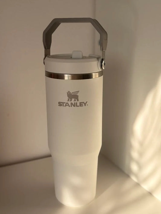 Stanley Ice-Flow Stainless Steel Tumbler with Straw – Beige