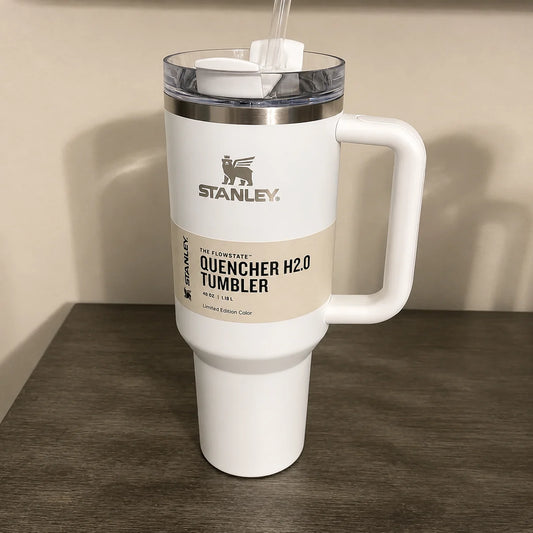 STANLEY White Single Stainless Steel Solid Double Wall Vacuum Water Bottle White