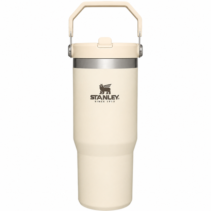 Stainless Steel Tumbler with Straw - Black