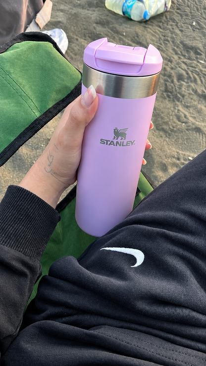 Premium Insulated Travel Coffee Mug 470 ml – Stainless Steel Vacuum Flask with Flip Lid (Pink)