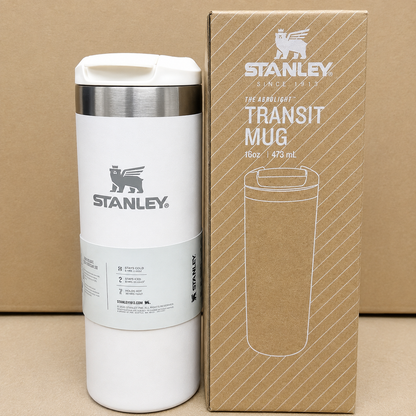Premium Insulated Travel Coffee Mug 470 ml – Stainless Steel Vacuum Flask with Flip Lid (Beige)