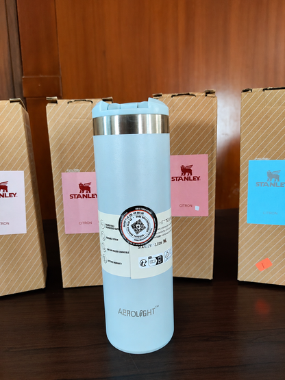 Premium Insulated Travel Coffee Mug 470 ml – Stainless Steel Vacuum Flask with Flip Lid (Pink)