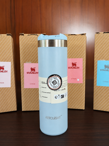 Premium Insulated Travel Coffee Mug 470 ml – Stainless Steel Vacuum Flask with Flip Lid (Pink)