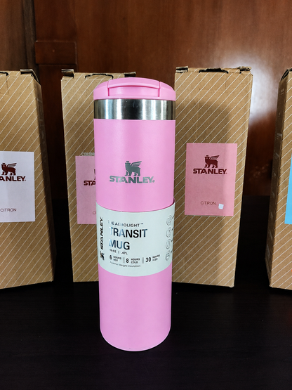 Premium Insulated Travel Coffee Mug 470 ml – Stainless Steel Vacuum Flask with Flip Lid (Dark Pink)