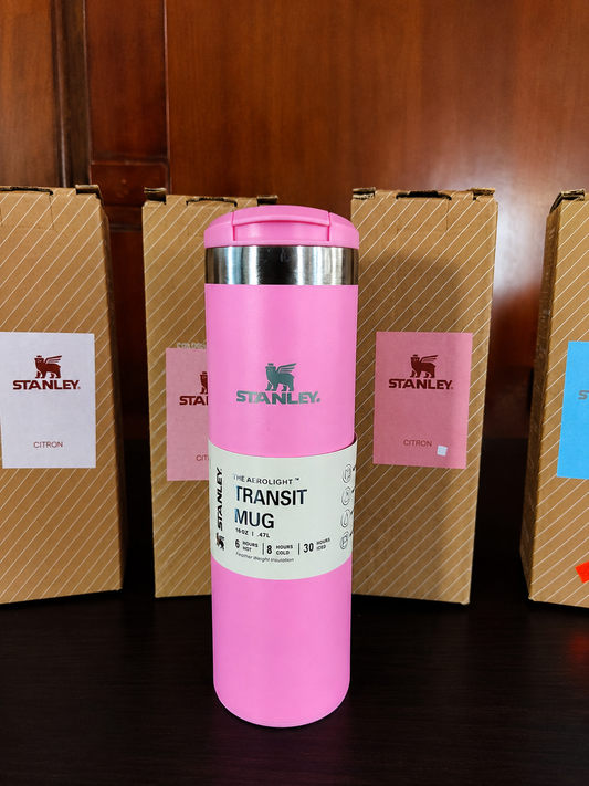 Premium Insulated Travel Coffee Mug 470 ml – Stainless Steel Vacuum Flask with Flip Lid (Dark Pink)