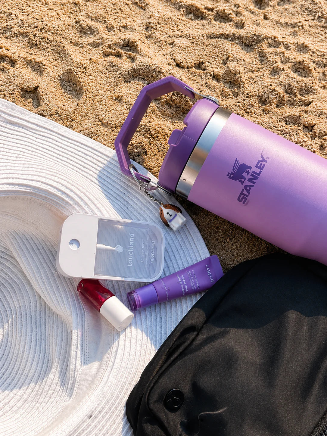 Stainless Steel Tumbler with Straw - Black