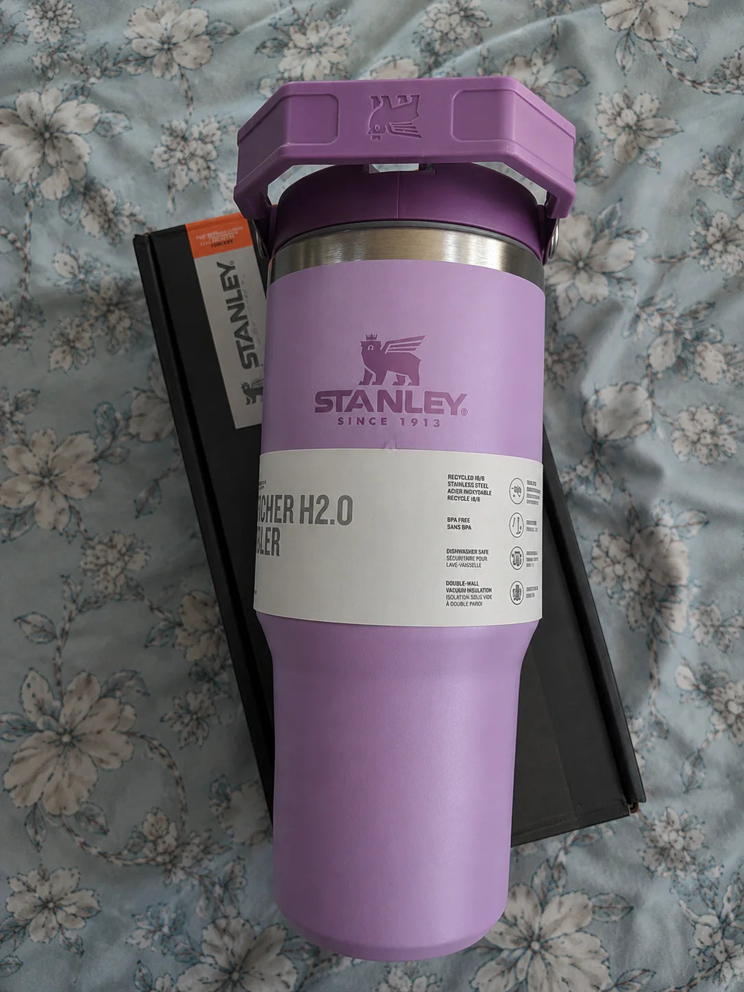 Stainless Steel Tumbler with Straw - Black