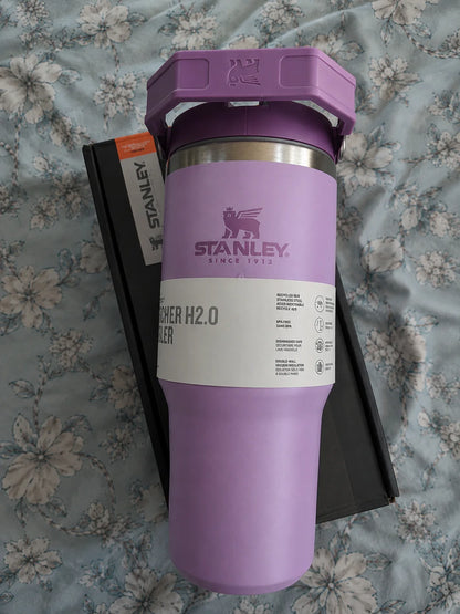 Stainless Steel Tumbler with Straw - Black