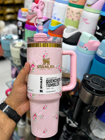 Stanley Pink Floral Bow Tumbler – 40oz / 1.18L