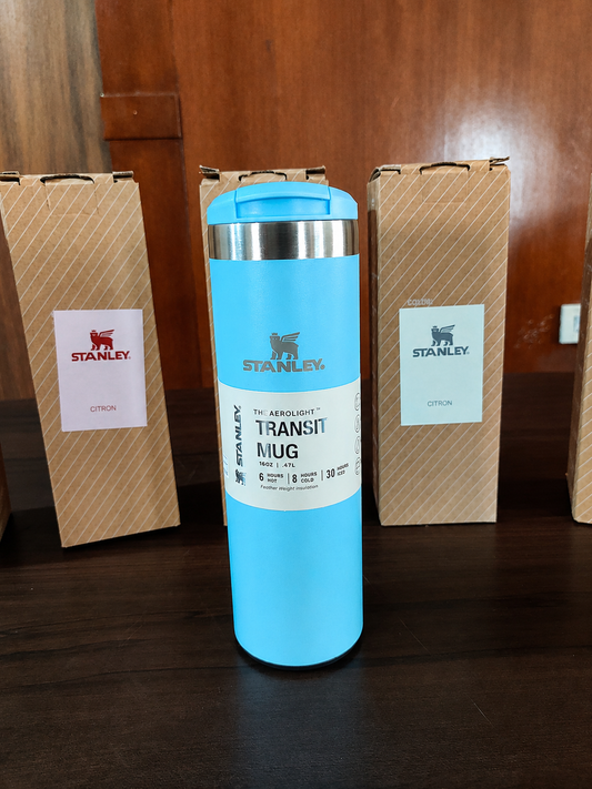 Premium Insulated Travel Coffee Mug 470 ml – Stainless Steel Vacuum Flask with Flip Lid (Blue))