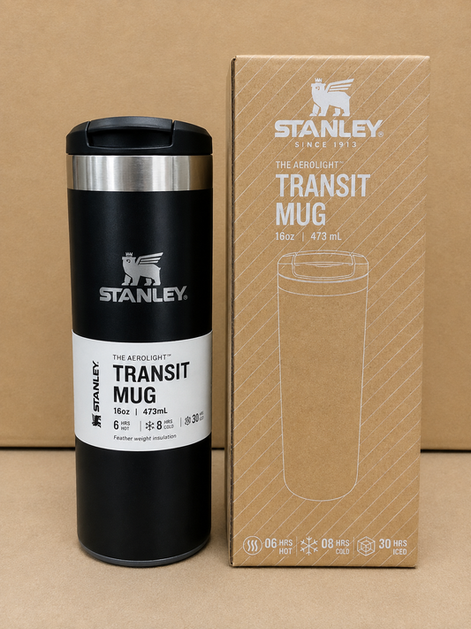 Premium Insulated Travel Coffee Mug 470 ml – Stainless Steel Vacuum Flask with Flip Lid (Black)