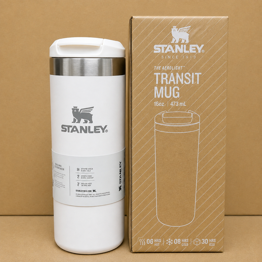 Premium Insulated Travel Coffee Mug 470 ml – Stainless Steel Vacuum Flask with Flip Lid (Beige)