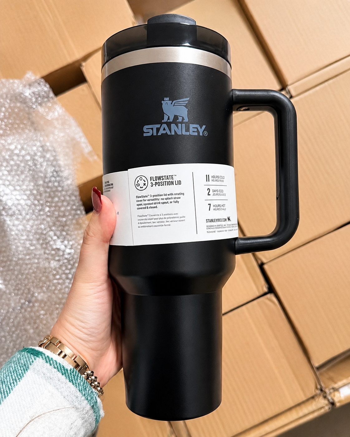 STANLEY Black Single Stainless Steel Solid Double Wall Vacuum Water Bottle