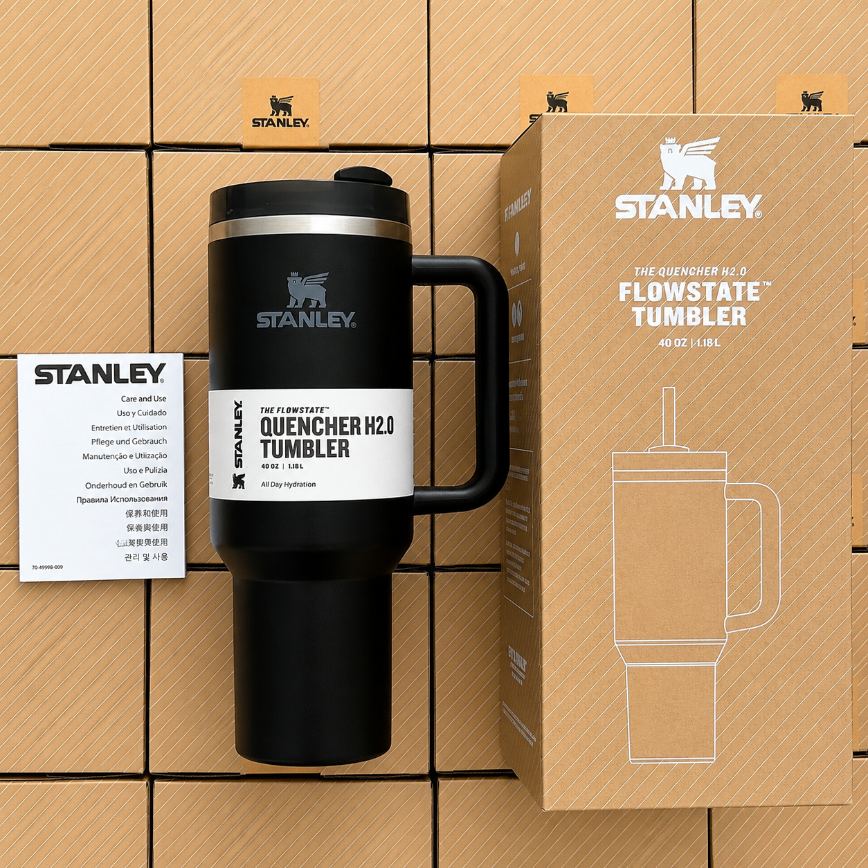 STANLEY Black Single Stainless Steel Solid Double Wall Vacuum Water Bottle