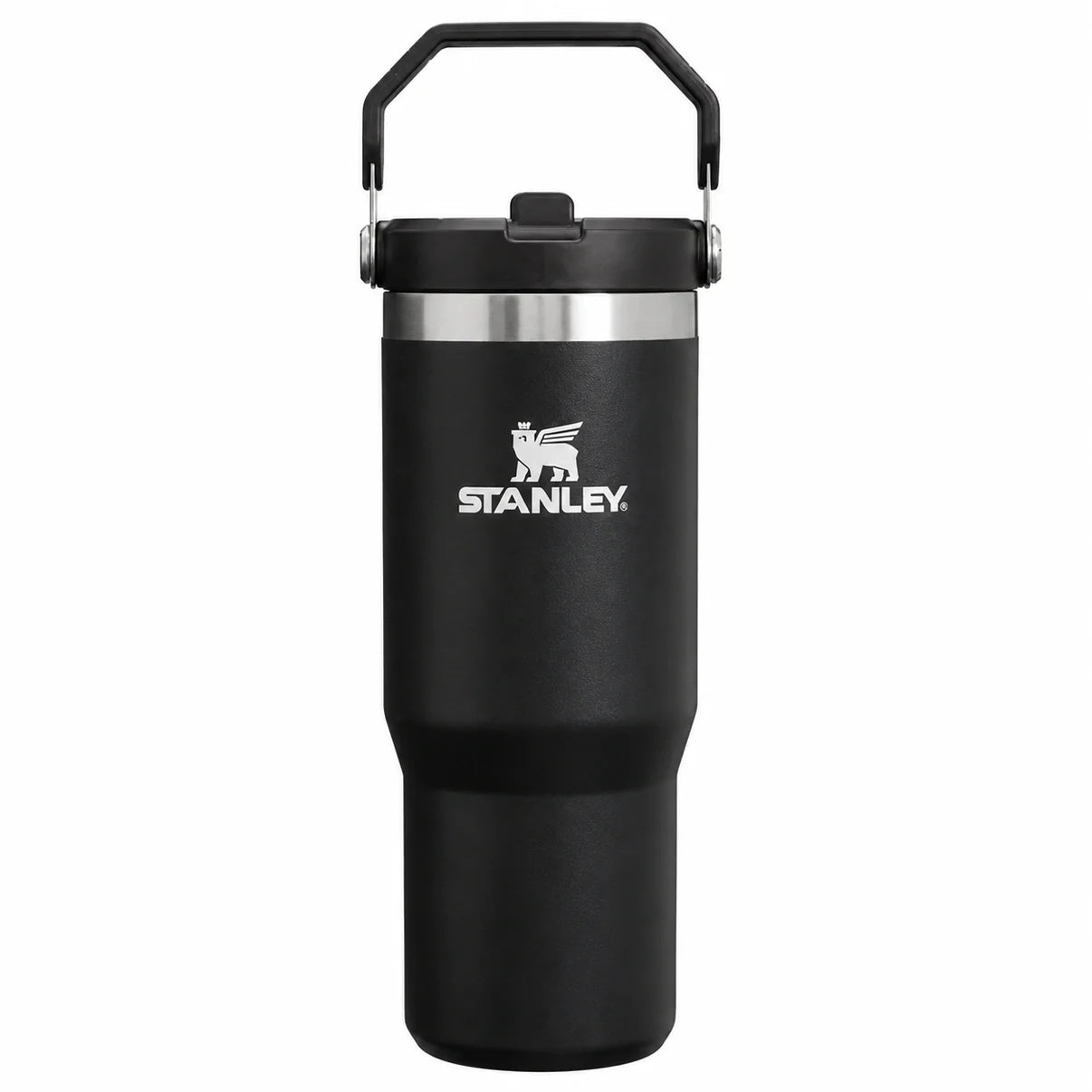 Stainless Steel Tumbler with Straw - Black