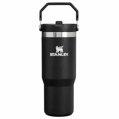 Stainless Steel Tumbler with Straw - Black