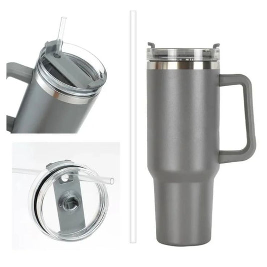 1200ML Insulated Tumbler – Keeps Drinks Ice Cold for 12 Hours ❄️-Grey