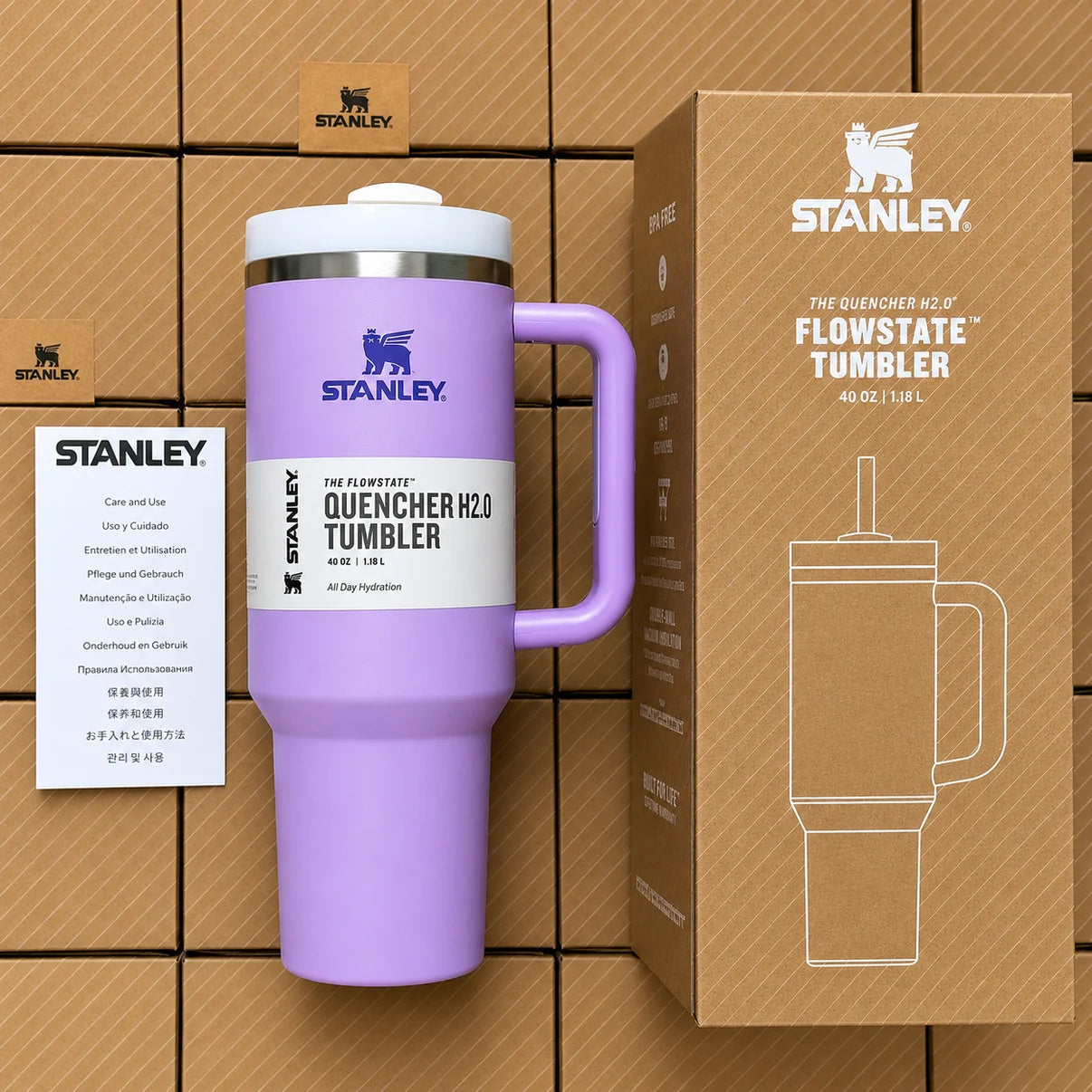 STANLEY Purple & Lavender Single Stainless Steel Solid Double Wall Vacuum Water Bottle