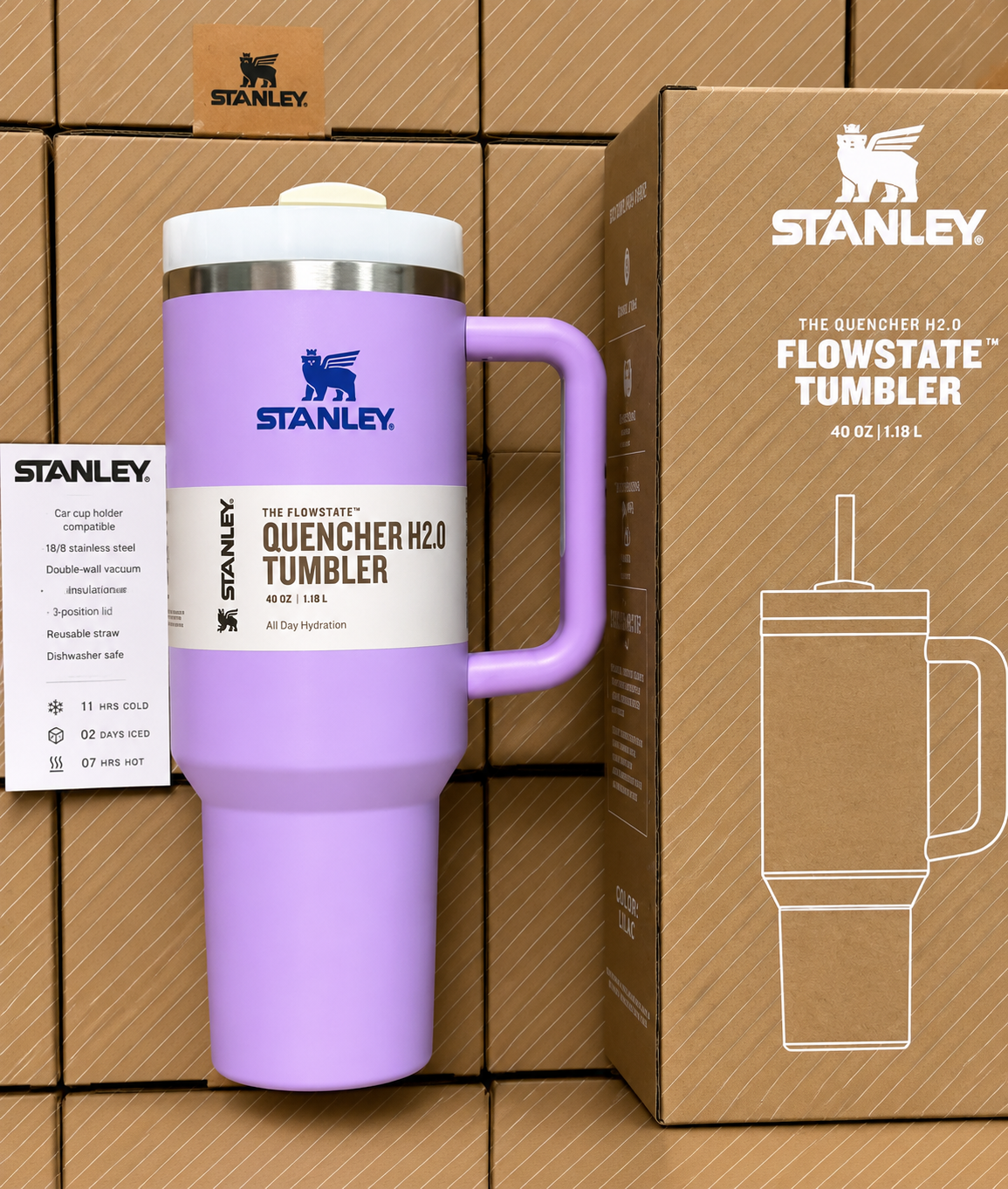 STANLEY Purple & Lavender Single Stainless Steel Solid Double Wall Vacuum Water Bottle