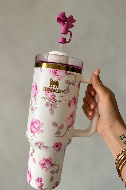 STANLEY White & Rose Single Stainless Steel Floral Double Wall Vacuum Water Bottle