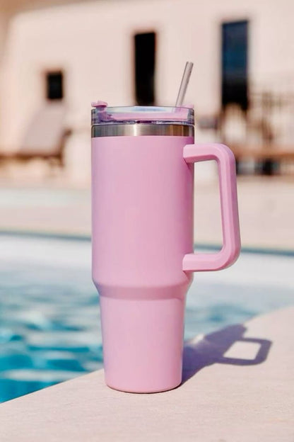 1200ML Insulated Tumbler – Keeps Drinks Ice Cold for 12 Hours ❄️- Light Pink