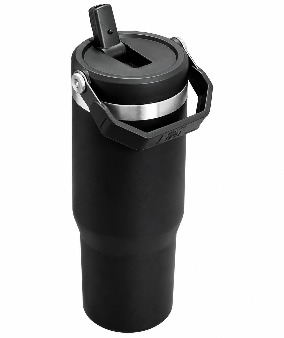Stainless Steel Tumbler with Straw - Black