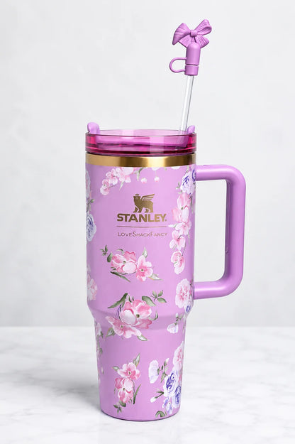 STANLEY Purple & Green Single Stainless Steel Floral Double Wall Vacuum Water Bottle