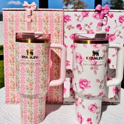 STANLEY Pink Single Stainless Steel Floral Double Wall Vacuum Water Bottle