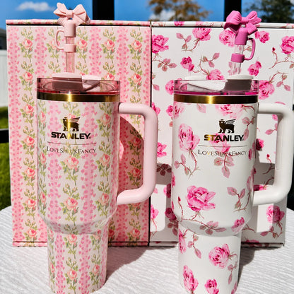 STANLEY Pink Single Stainless Steel Floral Double Wall Vacuum Water Bottle