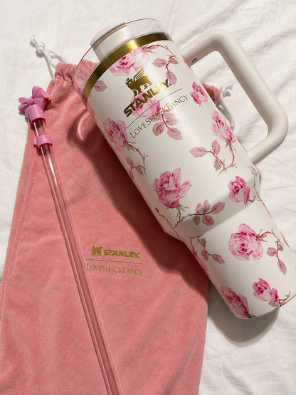 STANLEY White & Rose Single Stainless Steel Floral Double Wall Vacuum Water Bottle