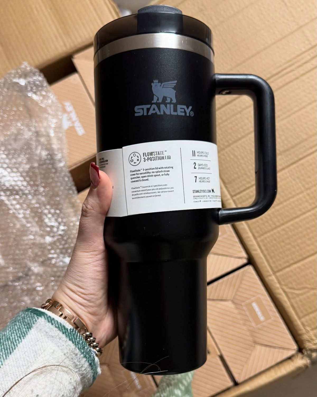 STANLEY Black Single Stainless Steel Solid Double Wall Vacuum Water Bottle