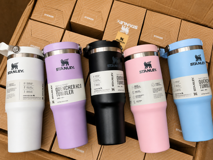 Stanley Ice-Flow Stainless Steel Tumbler with Straw – Purple