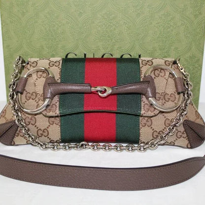 GUCCI HORSEBIT SMALL GG CANVAS SHOULDER BAG WITH MAGNETIC BOX 5315