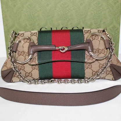 GUCCI HORSEBIT SMALL GG CANVAS SHOULDER BAG WITH MAGNETIC BOX 5315