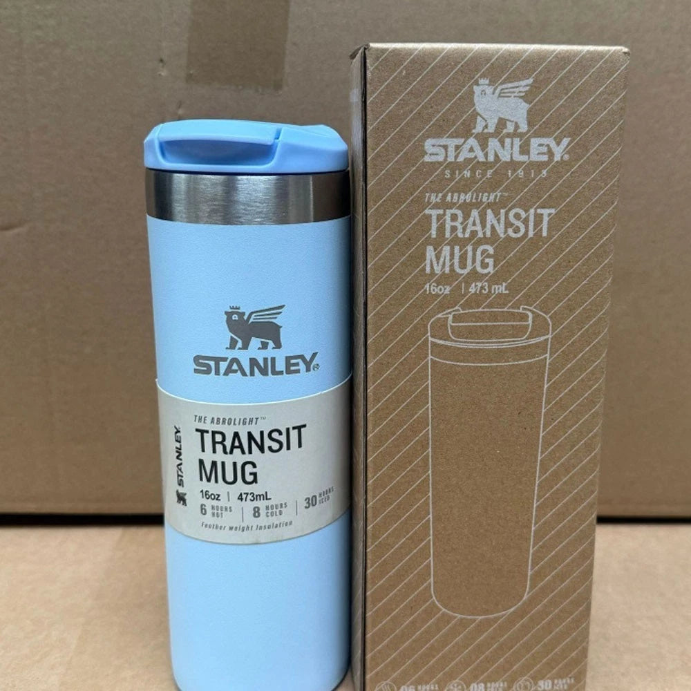 Premium Insulated Travel Coffee Mug 470 ml – Stainless Steel Vacuum Flask with Flip Lid (Blue))
